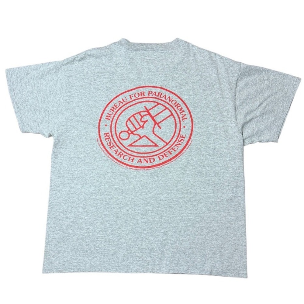 Vintage Y2K Hellboy B.P.R.D. Paranormal Bureau Comic Movie Promo Graphic T-shirt